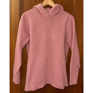 Naturals d&co Womens Pink Knit Hoodie Sweater Long Sleeve Size Large